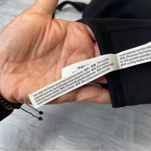 PINK Victoria’s Secret Black Front Zip Sports Bra Racer Open Back Womens size L - Picture 11 of 11